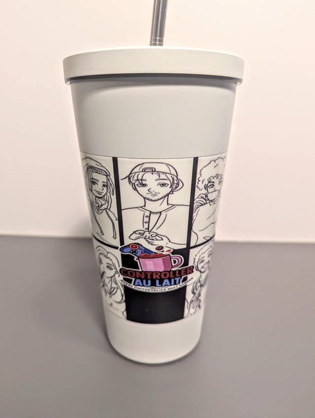 Vaso de pajita con aislamiento: blanco