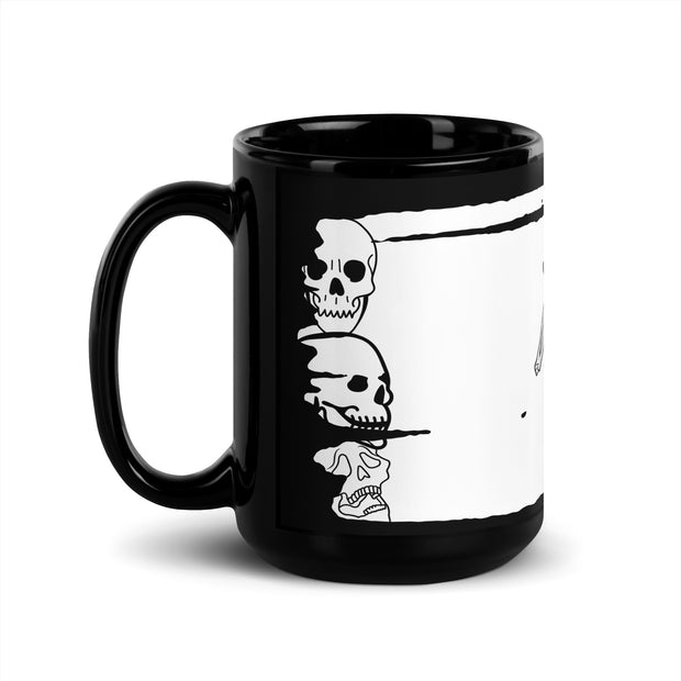 Taza brillante con calavera de ébano