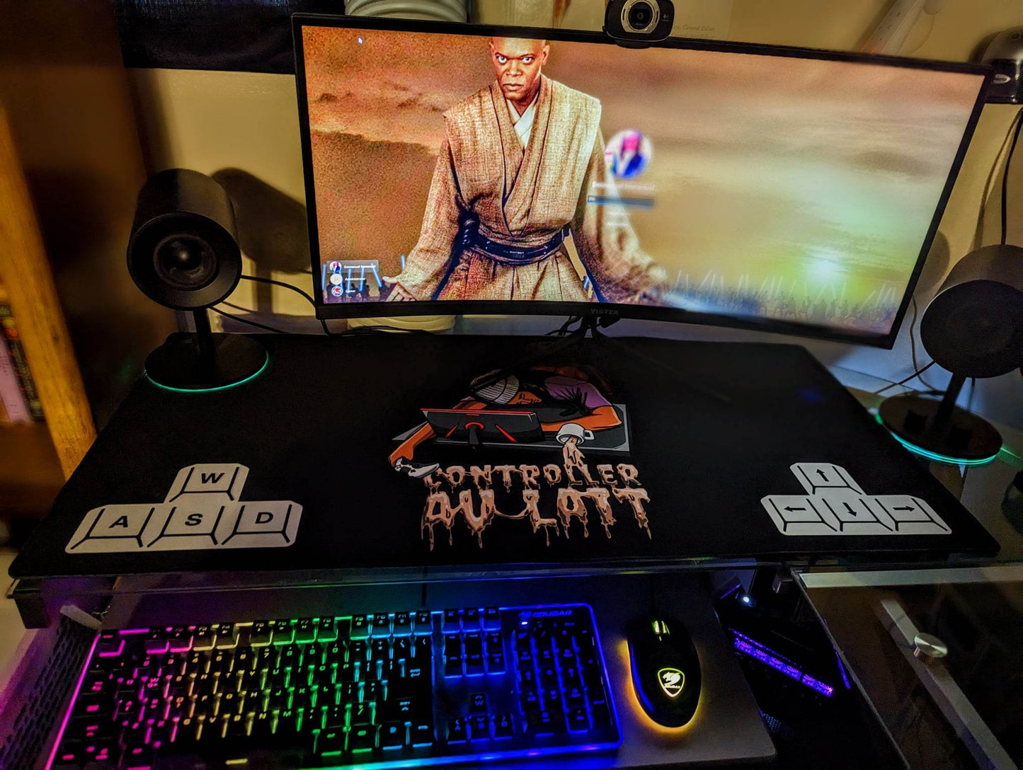 Blk Sleeping Gamer /Manny/Gaming mouse pad