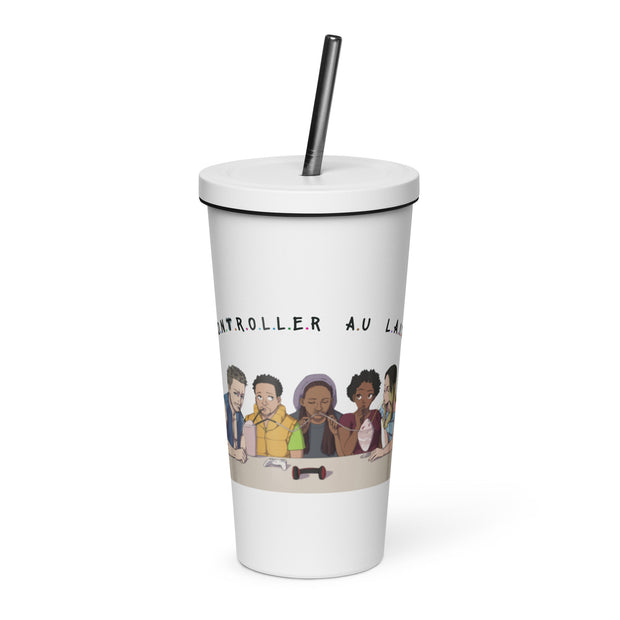 Vaso con pajita aislado: Diner