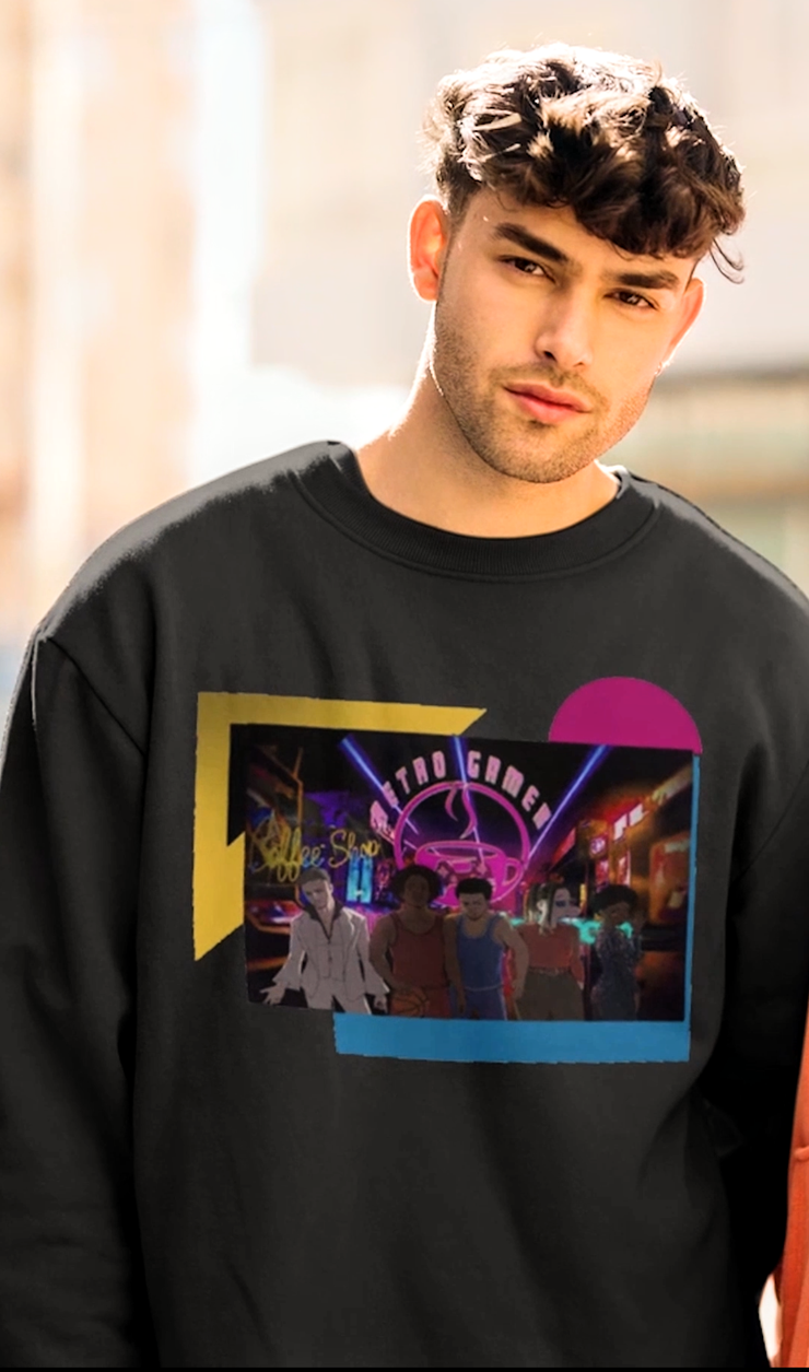 Neon Retro Gamer Unisex organic sweatshirt