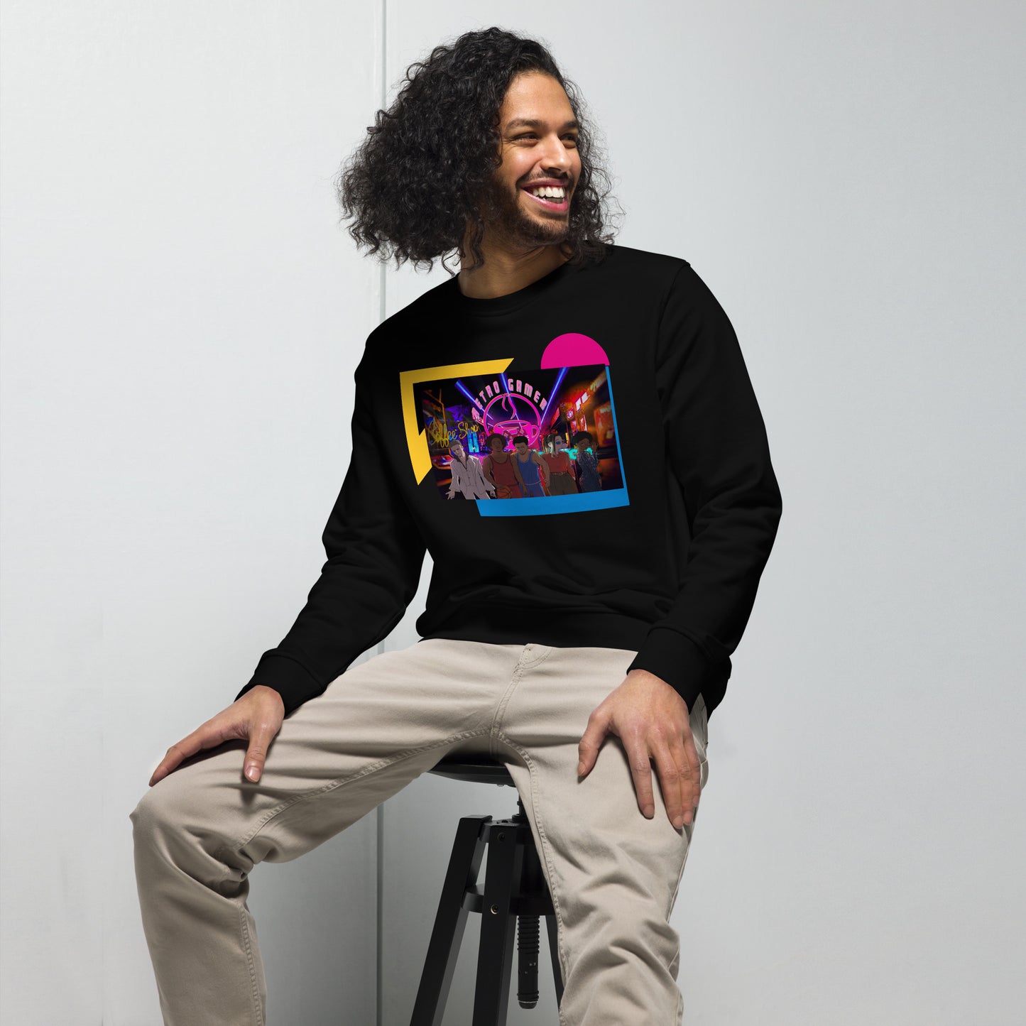 Neon Retro Gamer Unisex organic sweatshirt