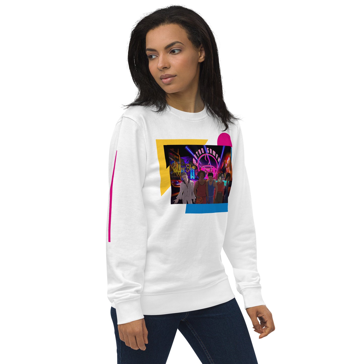 Neon Retro Gamer Unisex organic sweatshirt